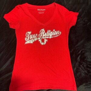 True Religion Women's Red Graphic Tee
